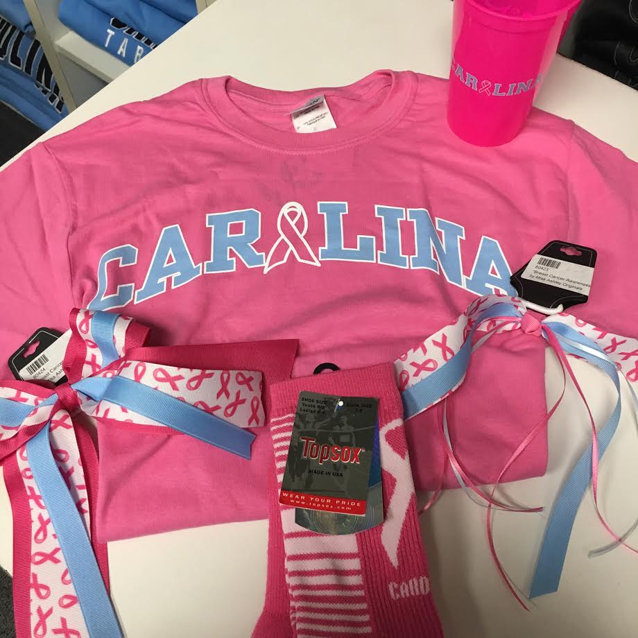 JohnnyTshirt's tweet photo. Stop by & #TurnItPink! A portion of the proceeds from each item pictured will be donated to #Lineberger. https://t.co/7Ka5RaDgpk https://t.co/u3gO2MK8r9