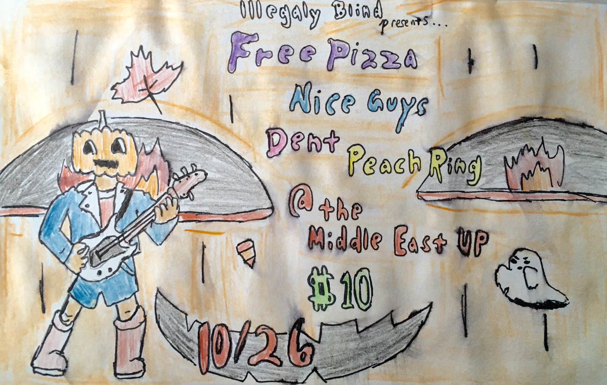 TONIGHT -- Free Pizza // <a href="/nnniceguys/">nice guys</a> // Dent // Peach Ring at <a href="/MidEastClub/">Middle East Restaurant & Nightclub</a> UP!  8PM, All Ages. bit.ly/2dy5XSt