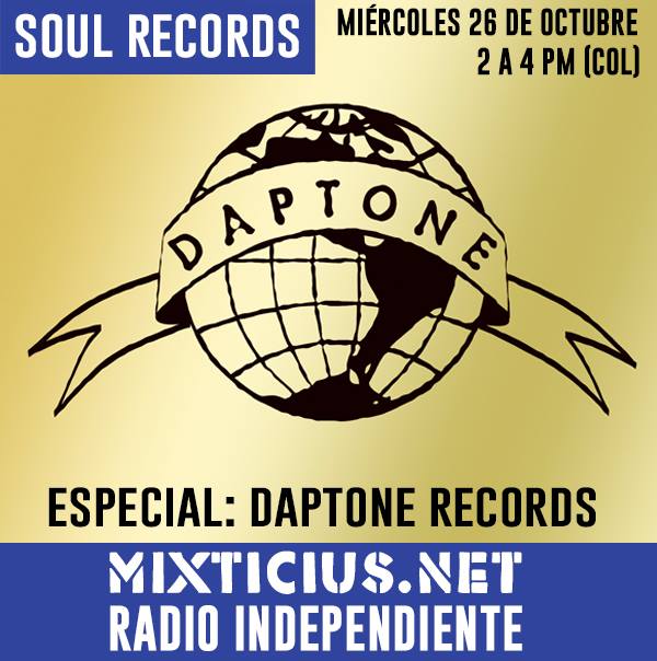 #FranjasMXTCS 
#SoulRecords HOY 2-4pm
Especial <a href="/DaptoneRecords/">Daptone Records</a> conduce <a href="/LuisGuillott/">LuiSoul</a> sintoniza  mixticius.net #RadioIndependiente