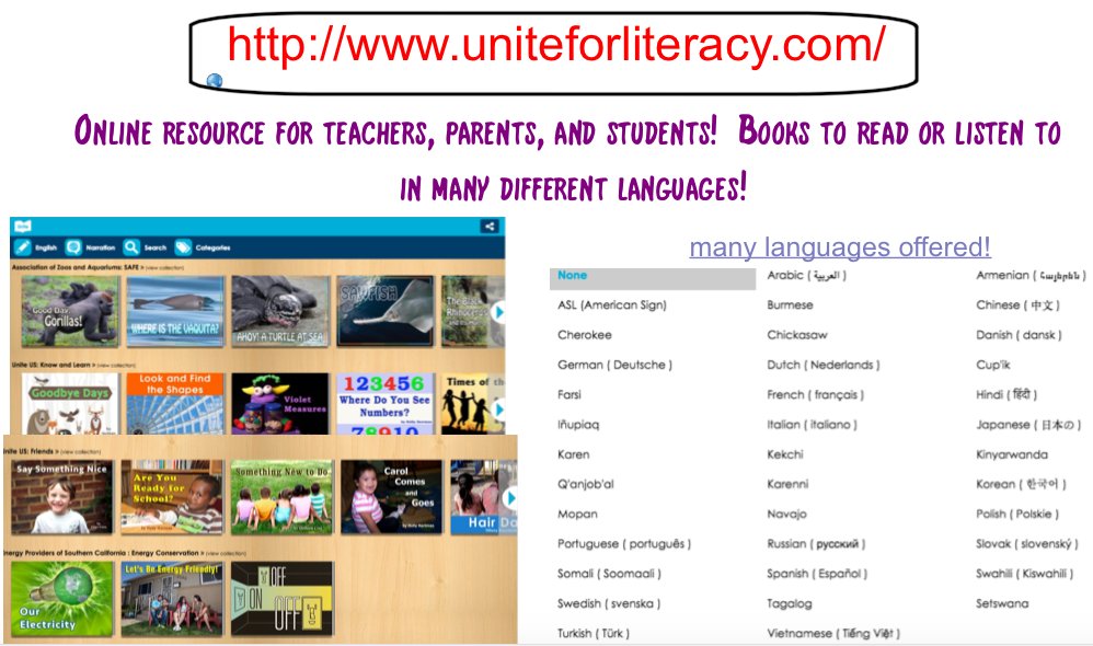 KotwicaMichelle's tweet photo. Check out this AMAZING reading site w/ books in many languages! Great 4 home & school! https://t.co/MTobJJ2M7z thank you #wida2016 #ellchat https://t.co/xP46LMsyCS