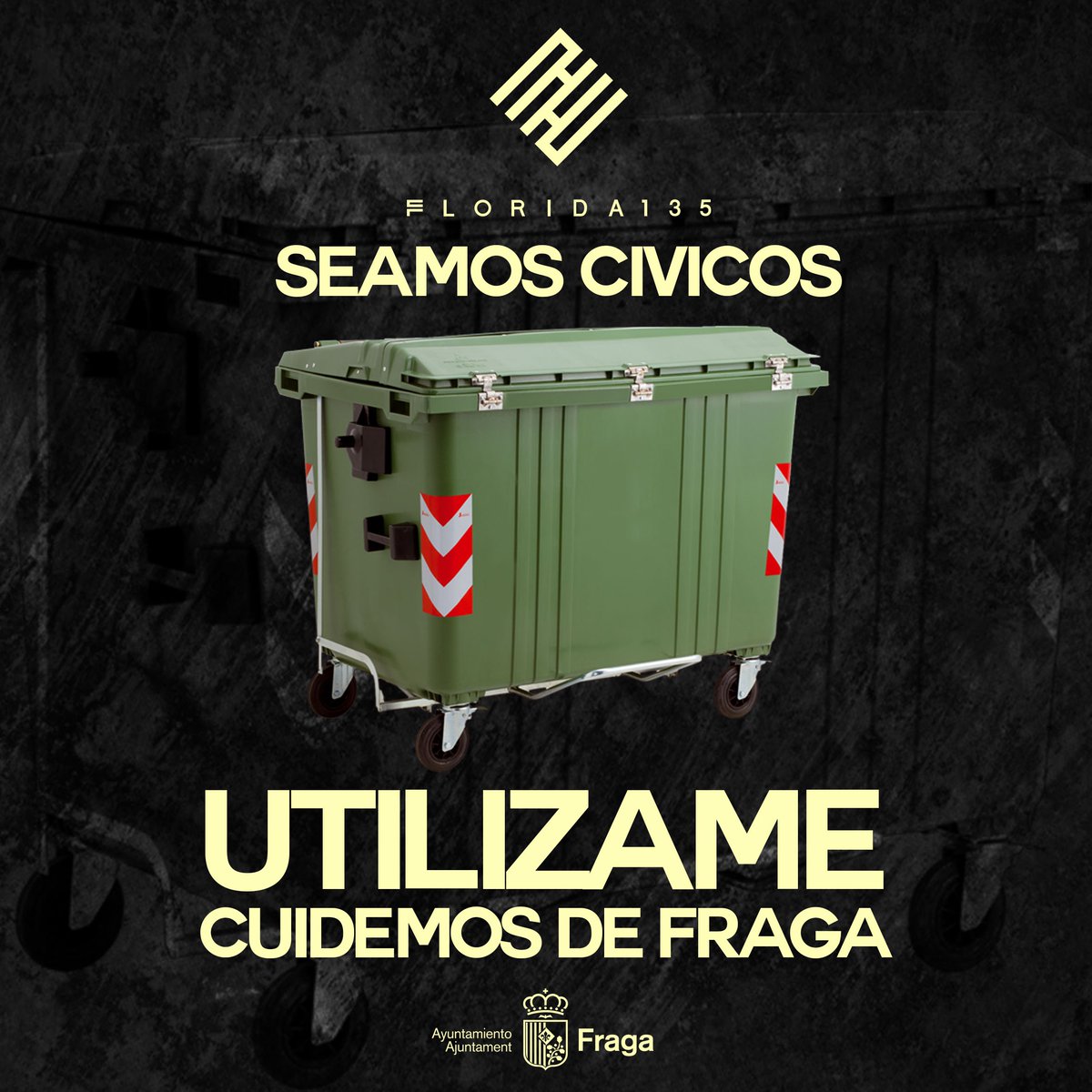 Florida_135's tweet photo. Seamos cívicos!!! Cuidemos de #Fraga!!! Utiliza los contenedores y mantengamos LIMPIAS las instalaciones! Para disfrutar de @Florida_135 https://t.co/Ozg1Gmd61z