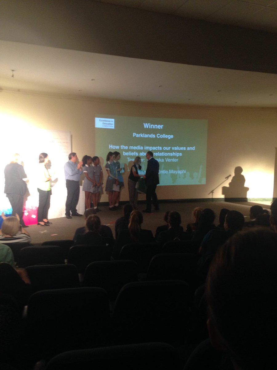 iSchoolAfrica's tweet photo. An the winners are... πParklands College. Media influence relationships #aec2016 https://t.co/4VWDeA6RG4