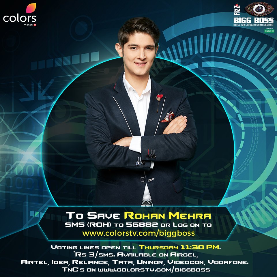 Bigg Boss al Twitter: "The voting lines are now open! for @rohan4747 save him! #BB10 https://t.co/SUOoxhjAen https://t.co/BqlA52aaGm" / Twitter