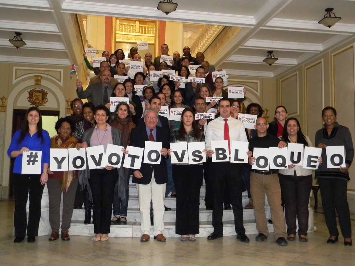 EmbaCubaUS's tweet photo. .@EmbaCubaUS #VsBlockade #MyVoteVsBlockade #CubsVsBlockade #WorldVsBlockade #CubaUS #YoVotoVsBloqueo https://t.co/G5EBL4Ouoc