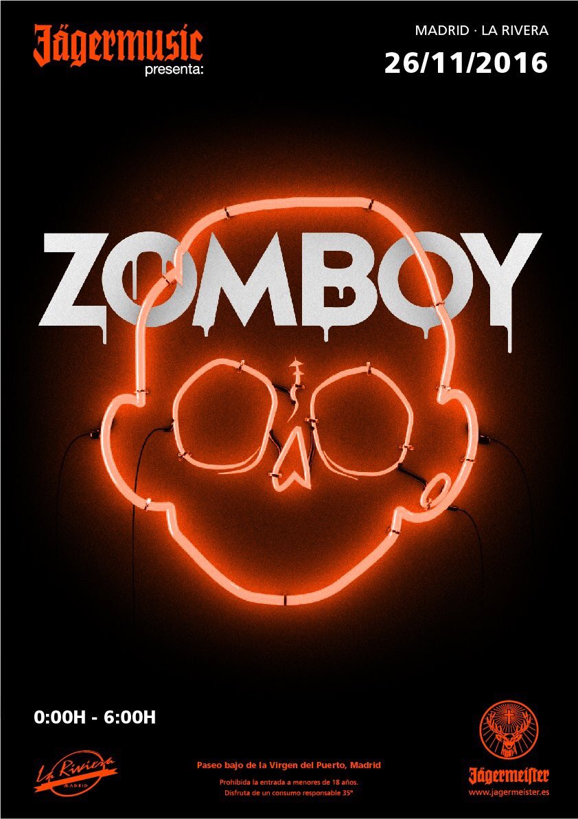 <a href="/Zomboy/">𝐙𝐎𝐌𝐁𝐎𝐘</a> llega a Madrid. Sábado 26 de noviembre @SalaLaRiviera