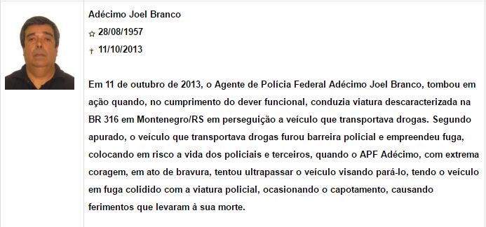 CleberAmaral_'s tweet photo. Na história da PF, vários AGENTES tombaram no cumprimento do dever, protegendo os cidadãos da ação de criminosos. A eles meu respeito !!! https://t.co/PbGSiughd6