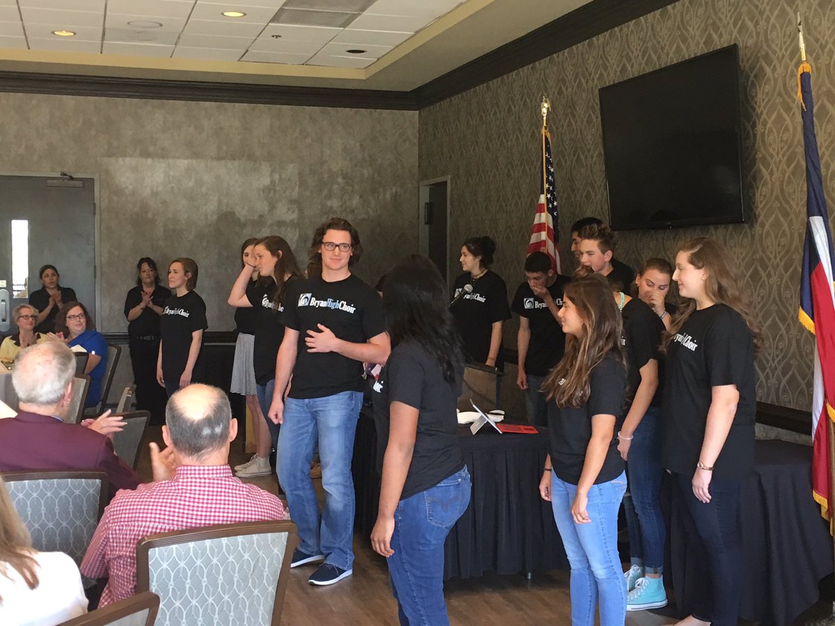 BHS Vocal Legacy connecting with community leaders at the Bryan Rotary Club meeting. <a href="/LaneBuban/">Bryan High School</a> <a href="/BryanISD/">Bryan ISD</a>