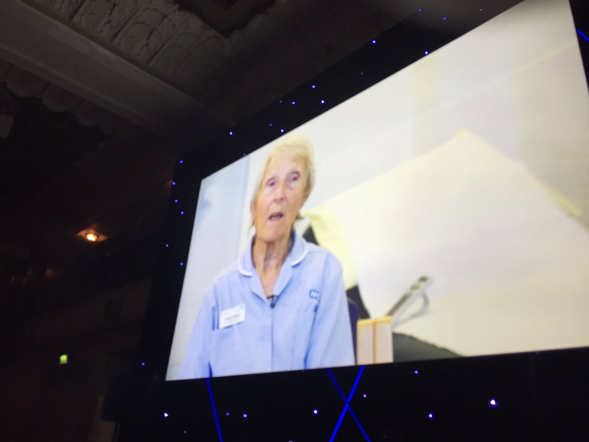 VivJBennett's tweet photo. #NTAwards Britains longest serving nurse. Still working at 76 Jenny Turner you are awesome! https://t.co/d2EGlkrncC