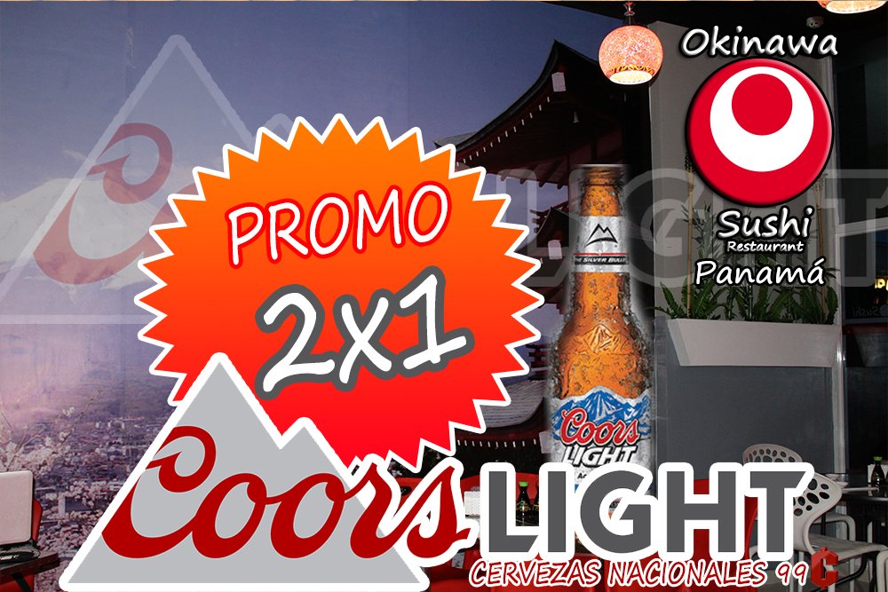 DISFRUTA NUESTRA PROMO 2X1 Y PASALA COOL EN #OKINAWA #SUSHI #RESTAURANT #PANAMA #LOVESUSHI #MIERCOLES #SUSHIPTY