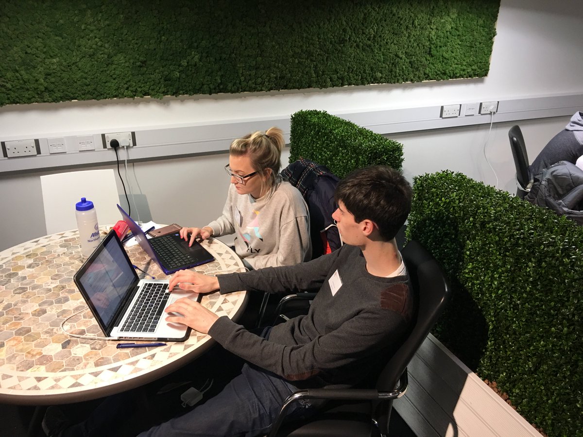 QUBEEECS's tweet photo. #Teams @AllstateNI #AllstateDataHack @QueensUBelfast are undertaking the #challenge in the new Computer Science Building #CSB https://t.co/1y7hPrC6bd