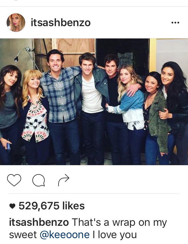 pll4eve's tweet photo. All the cast saying goodbye to Keegan was the hardest thing ever!! 😭😭💔💔 https://t.co/sN6QAAkpNT