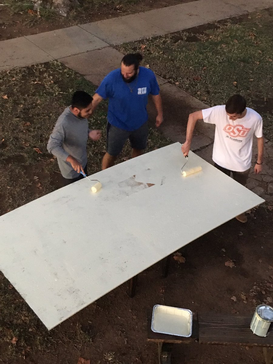 OSUDekes's tweet photo. We're putting the finishing touches on #DunkADKE! Come by during walk around and support the AGS Foundation and brain cancer research! https://t.co/PcisUk0mv7