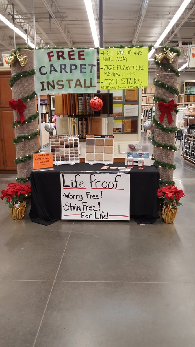 1853_SASMDonald's tweet photo. Promoting the awesome Free Carpet Install promo at League City Home Depot!!!! https://t.co/QqPfB2IPt9