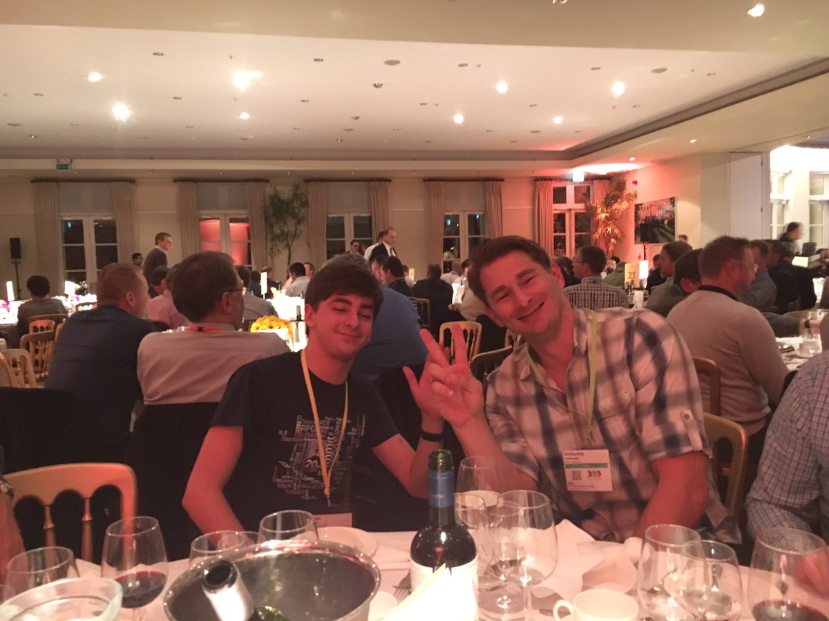 tappehl's tweet photo. Two tweeters meet irl. Ping @de__barry @gira79 #IBMTechU the tweetup tomorrow is still going to happend in the @CommonEurope booth https://t.co/s95z6GsCm4