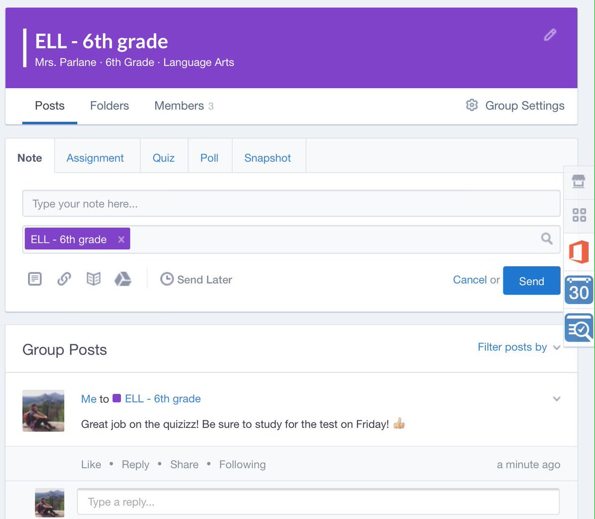 MrsParlane_SRC's tweet photo. Staying connected with students through @edmodo and @quizizz while away at a conference #srchuskies https://t.co/O6HDAogZFG