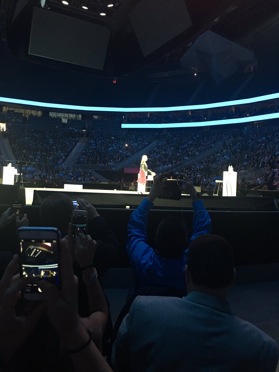 StephLCaputo's tweet photo. What a treat! @GinniRometty talking an exciting future with #Watson. #makedatasimple #ibmwow https://t.co/zLpx2e3v6a