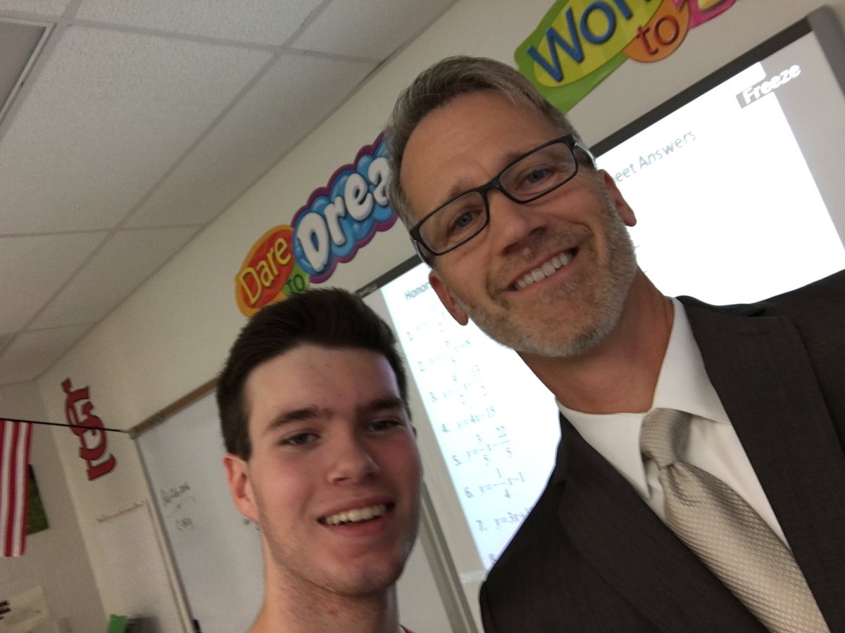 RetiredSupt_DK's tweet photo. Marquette students making me feel welcome all day today!!! Great visit! @MHSPrincipal https://t.co/ugcU1MDK6D