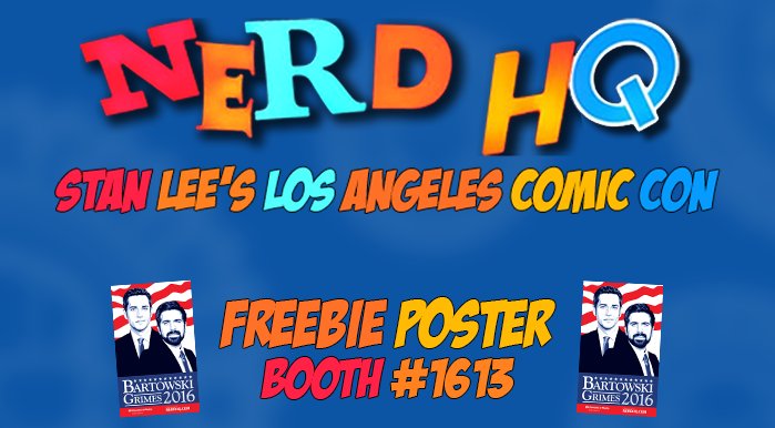 nerdhqplays's tweet photo. #NerdHQ is aiming to #MakeAmericaNerdAgain. Come to booth #1613 at @StanLeeComicCon to get a free poster before they're gone! https://t.co/Z32vS4bOwX