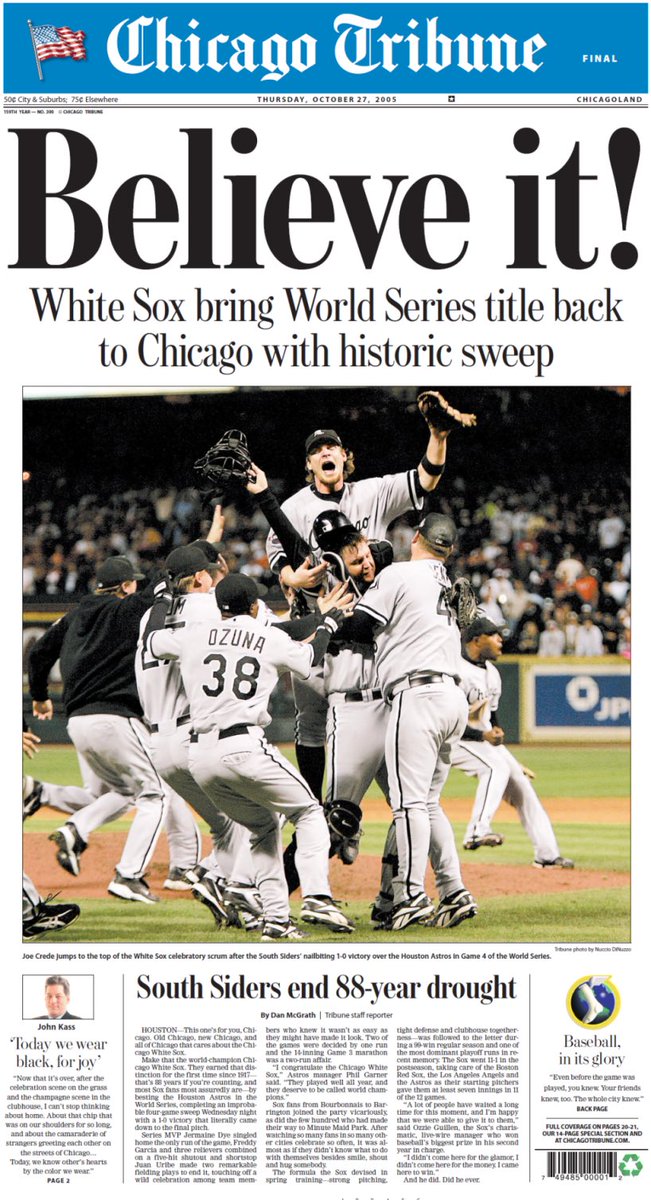 AJP_Updates's tweet photo. On this date in 2005, the Chicago White Sox were World Series champions. https://t.co/NTc18cVZRG