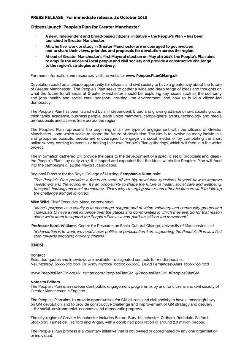 PeoplesPlanGM's tweet photo. **PRESS RELEASE**
#PeoplesPlanGM
#DevoManc #GMDevo
Have your say on local needs/plans!
online + events (more coming)
https://t.co/TwsCnf6VYG https://t.co/y0ahlLC6dH