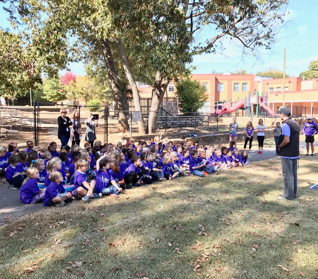 FurmanXC's tweet photo. How better to prepare for 1st grade #Boosterthon then working with #FUXC team and local #Olympian and head coach #RobertGary?@gcschools https://t.co/tAtWc3EQyL