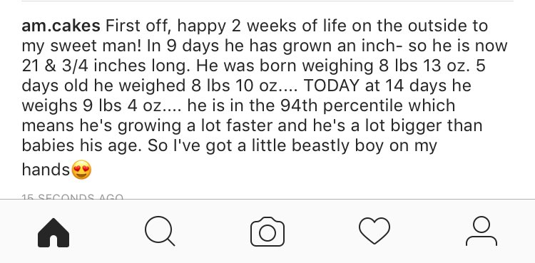 AmandaBalliache's tweet photo. I have a monster baby.. doctors are dumbfounded by how fast he's growing and how big he is... my Yao Ming π
β£οΈπ #mamasjoy https://t.co/E72lsQaKZu