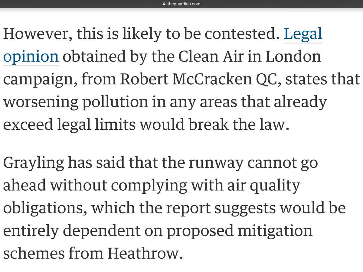 CleanAirLondon's tweet photo. Must-read by @GwynTopham on #McCrackenQCOpinion HT @HGLegal. #NoRunway at #Heathrow!
1. https://t.co/RIYed0iB97
2. https://t.co/lAVHi1Wpq6 https://t.co/Ijbw67e6Rr