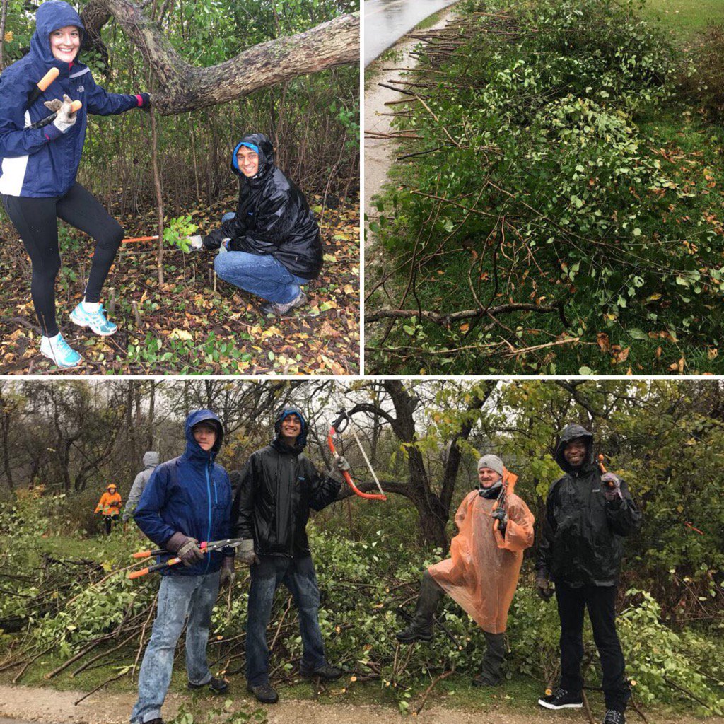 KelloggNetImp's tweet photo. KWESTies unite to clear local forests of invasive species #KelloggCaresDay #NetImpactWeek @KelloggImpact @netimpact https://t.co/679zdPA2t0