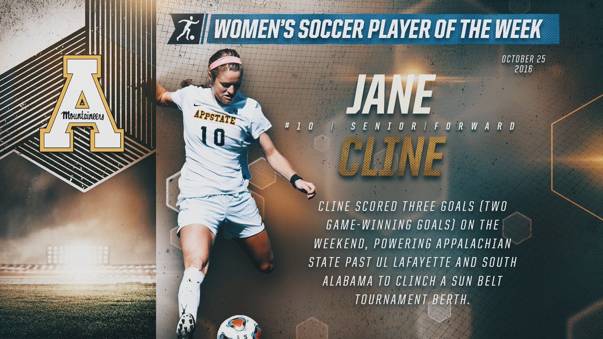 NCAASoccer's tweet photo. And the winner is...Jane Cline! The App State senior earns your pick as #NCAASoccer Women's Player of the Week! https://t.co/LOqQ249H4e