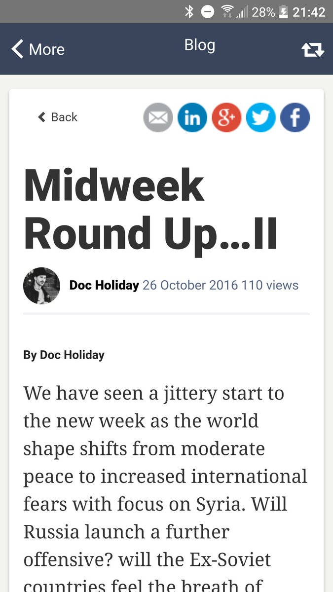 DDS_DocHoliday's tweet photo. @VOXmarkets #blogcc midweek round up covers #PXOG #OXP.#ONZ please tune in, RT & SHARE https://t.co/ZRLnOShB00