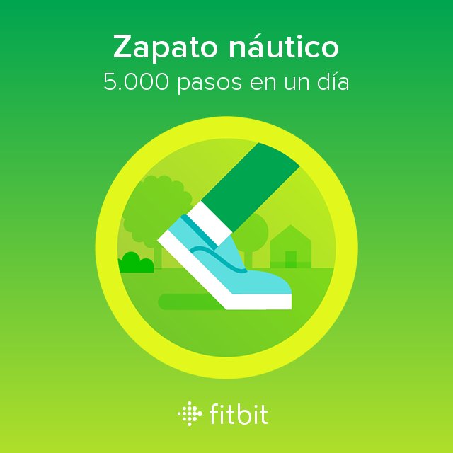 ¡Hoy he dado 5.000 pasos y he conseguido la insignia Zapato náutico! #Fitbit