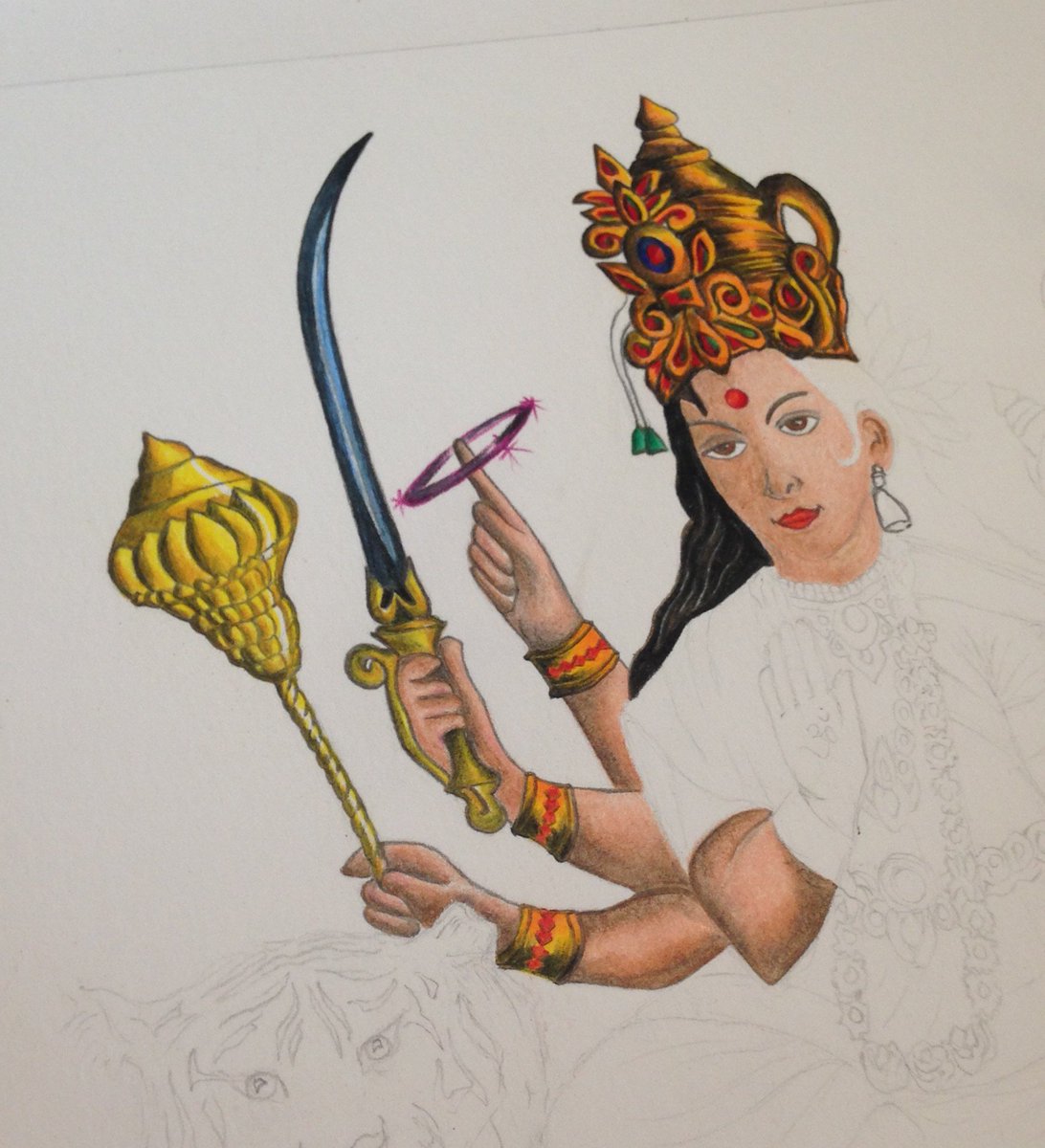 Featured image of post Artistic Durga Maa Drawing She has a lot of respect in hinduism