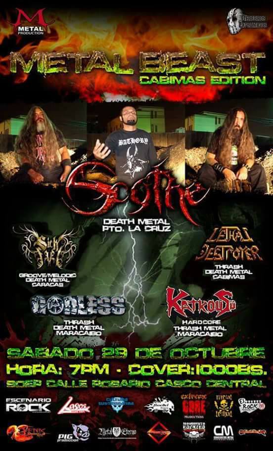 este sabado 29 Metal Beast Cabimas, junto a <a href="/SickFeel/">SickFeel</a>, Gonless, Lethal Destroyer, Katkous