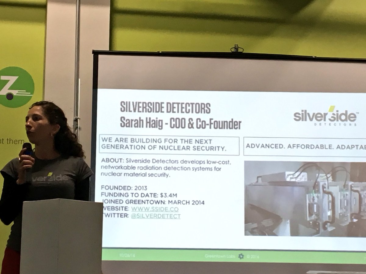 GreentownLabs's tweet image. Next up at #GreentownDEMO: @SilverDetect!! Learn more about their nuclear bomb detectors!