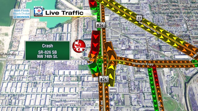 CRASH: SR-826 SB & NW 74th St. Expect delays. #TRAFFIC #MIAMI https://t.co/sym3rZ1oOl