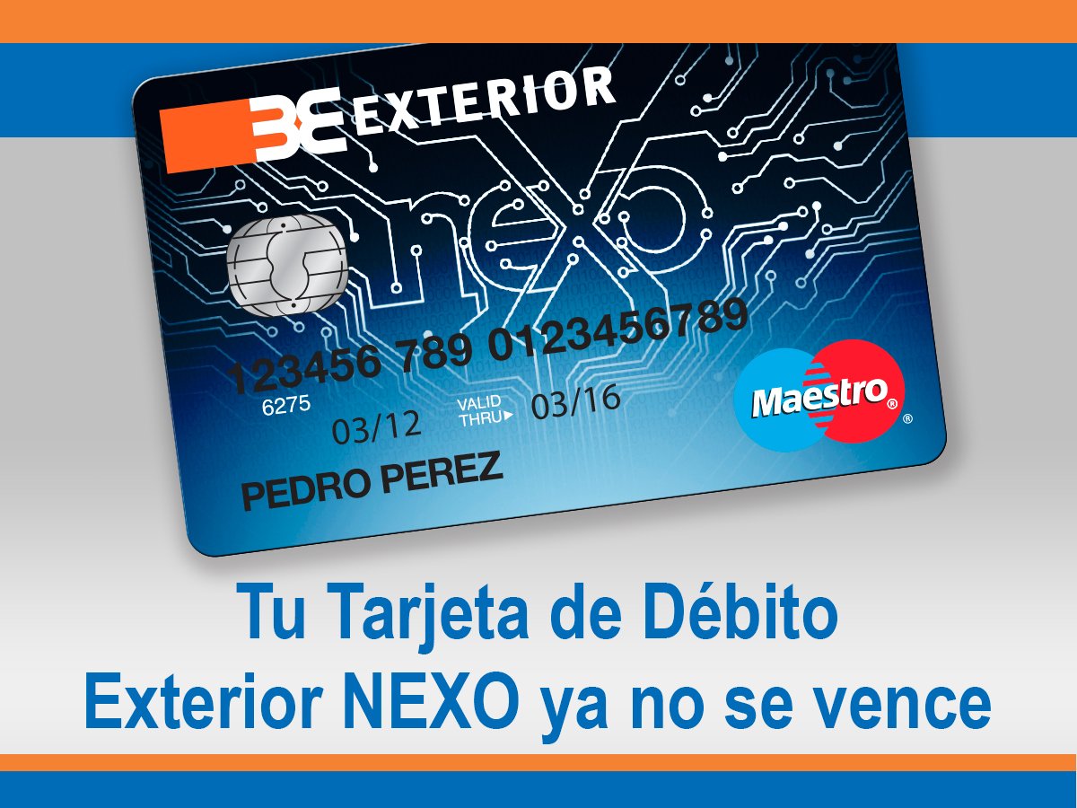 Banco Exterior on X: Ya no necesitas dirigirte a una agencia para  gestionar la renovación de tu Tarjeta de Débito Exterior NEXO.    / X