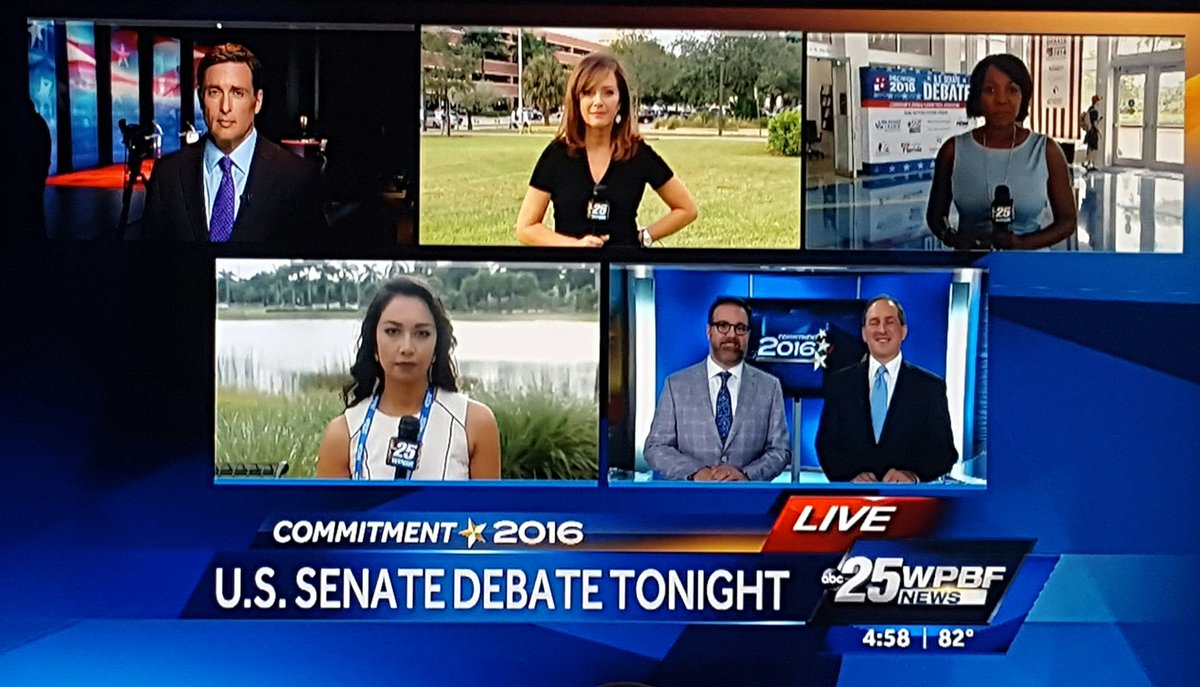 ThomasDBradley's tweet photo. Look at this 5 box @WPBF25News got team coverage for the #FLSenate debates tonight.#FLSenDebate https://t.co/vRocqbSMY5