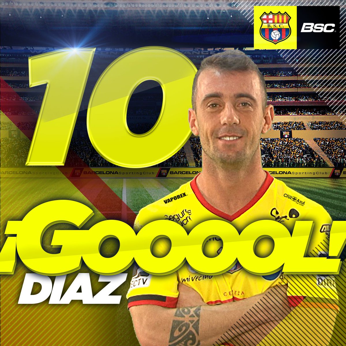 BarcelonaSC's tweet photo. 4' #EmeVsBSC (0-1) | Campeonato Nacional | #GolBSC Díaz D. https://t.co/4wgJbwmasz