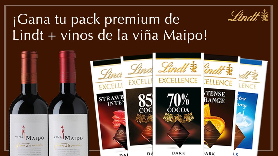 lindt_chile's tweet photo. #CONCURSO Participa ahora para ganar un pack de Lindt + vinos de la viña @maipowines >> https://t.co/axXGEjZ5ND https://t.co/tH2xxISrxQ