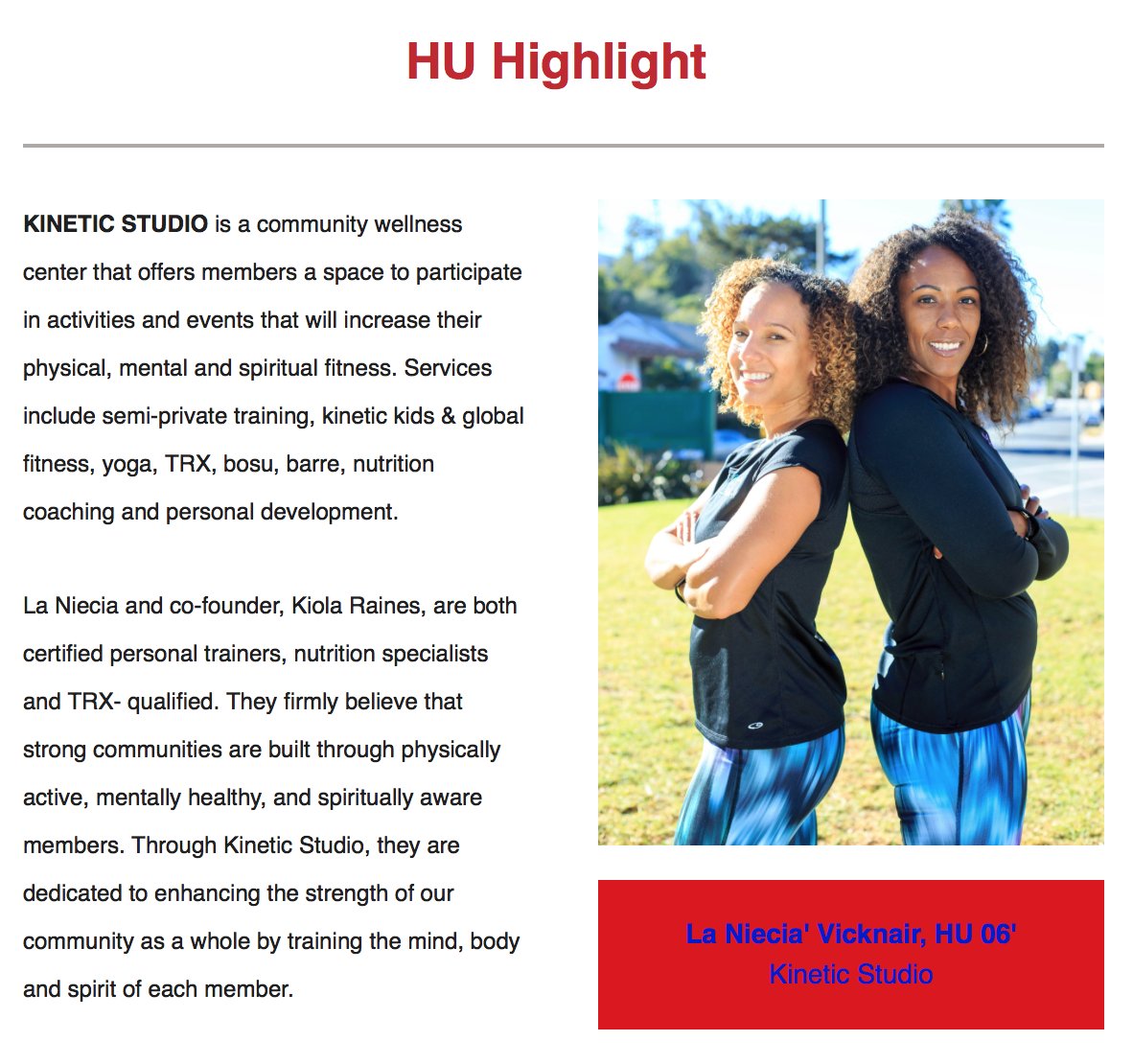 L.A. Bison (@labison1964) on Twitter photo HU HIGHLIGHT | @CoachLaLa_V (<a href="/HowardU/">Howard University</a> c/o '06) is the co-founder of <a href="/KineticstudioLA/">Kineticstudio</a>! We see you Bison. HU HIGHLIGHT | @CoachLaLa_V (<a href="/HowardU/">Howard University</a> c/o '06) is the co-founder of <a href="/KineticstudioLA/">Kineticstudio</a>! We see you Bison.