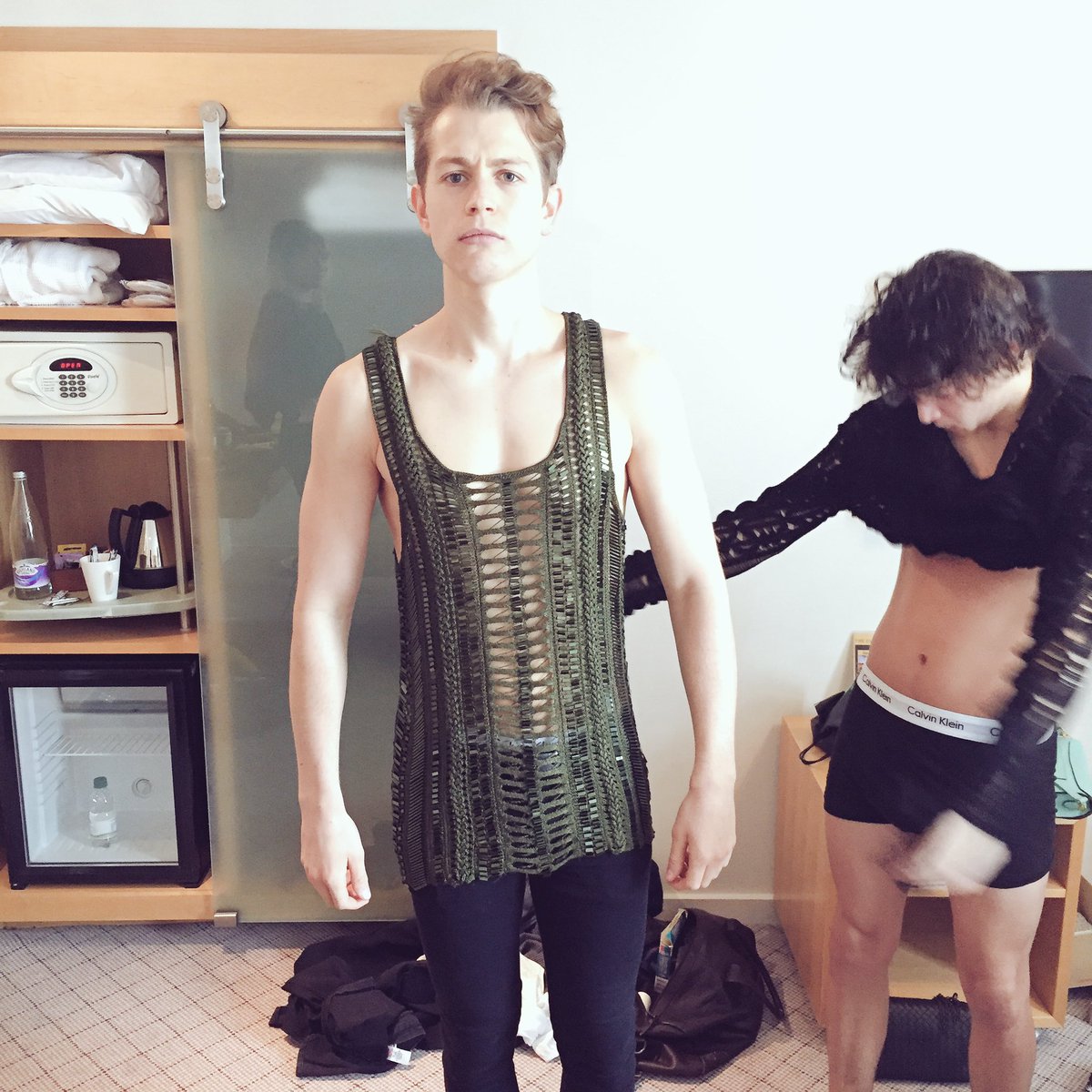 TheVampsJames's tweet photo. When Brad tries to dress me. https://t.co/PwFK8hGF7f