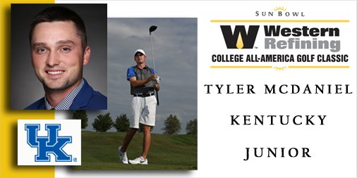 SunBowlGolf's tweet photo. 2016 Field Announced
@UKAthletics @UK_MensGOLF @chippymac22
https://t.co/bgcDrC5SZS
#WesternRefining #AllAmerica #Golf https://t.co/4RX34LnKCZ