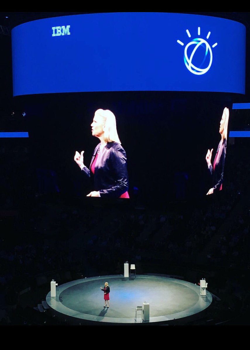 JimPGlover's tweet photo. IBM Chairman and #CEO takes the main stage at #ibmwow along with industry powerhouses to deliver keynote to over 15k people @GinniRometty https://t.co/2mCoi7on9i