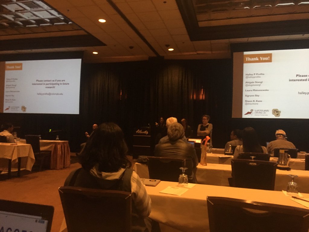 shaunkane's tweet photo. .@halleyprofita and @AbigaleStangl presenting our work on creative customizations of hearing aids and cochlear implants #assets2016 https://t.co/9JFOR4qlwb