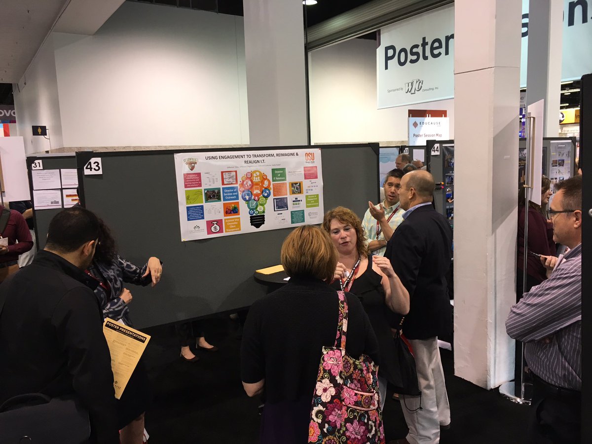 justinsipher's tweet photo. The great @rmthatcher from @StLawrenceLIT and her colleagues doing an awesome #edu16 poster session. https://t.co/vt5qGxnkZ5