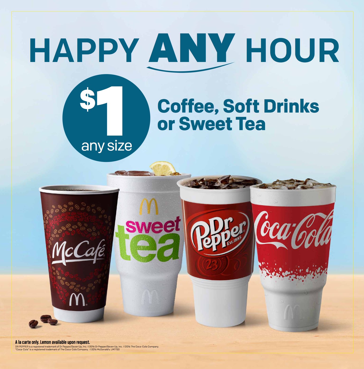 Mcdonalds shop coffee $1
