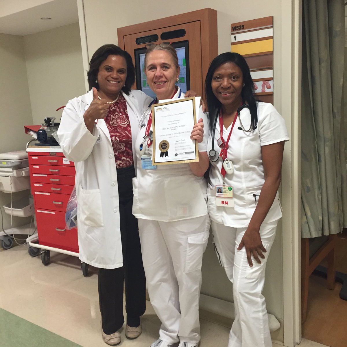 Congrats to Tatyana  RN on 5 West. The second nurse to obtain Med-Surge Certification this year.