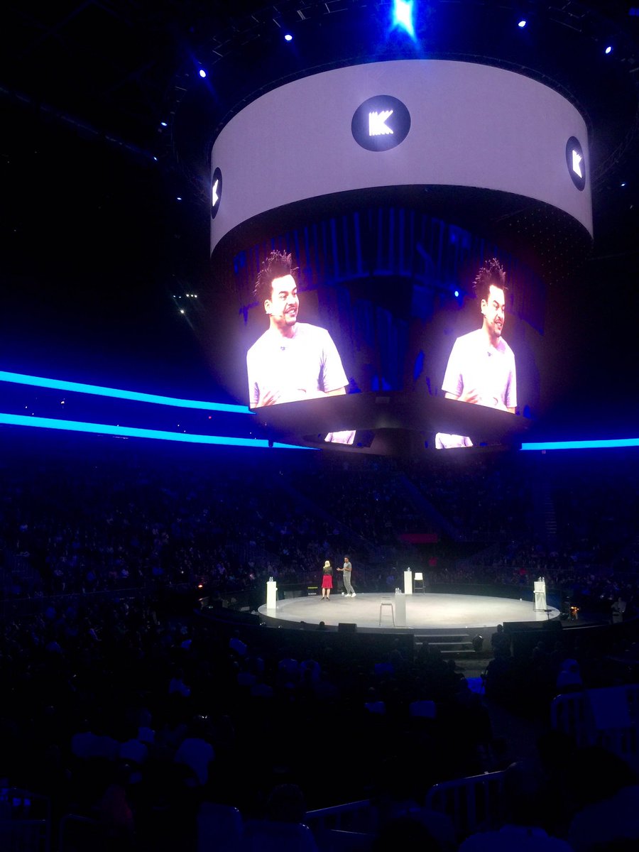 JimPGlover's tweet photo. IBM Chairman and #CEO @GinniRometty  ROCK the keynote #ibmwow with singer/producer Grammy award-winner @AlexDaKid https://t.co/H9ZstSWtci