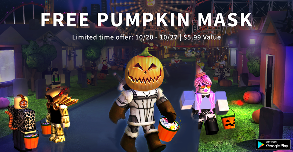 Roblox On Twitter Today Is Your Last Chance To Get Your Free Jack O Lantern Mask Log In Via Googleplay To Get Yours Today Https T Co Nlrcqzbtna Https T Co Trtaoqkssy - roblox jack o lantern hat