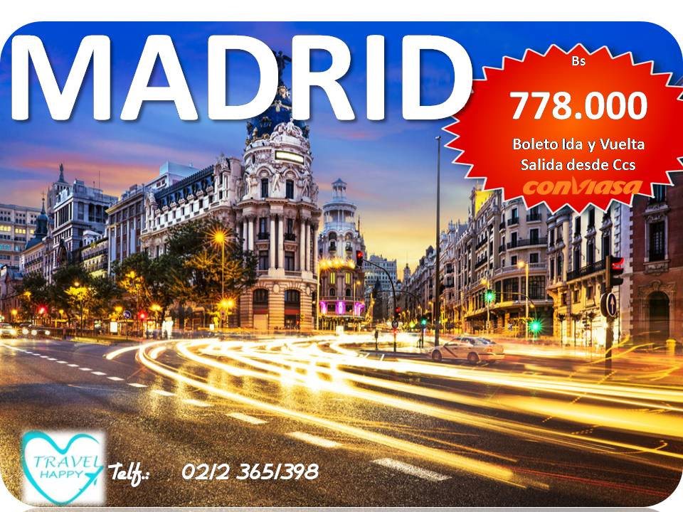 Viajar a Madrid España en estas Temporadas !Compra de Manera Segura y Confiable!! Para Mayor Informacion te puedes acercar a nuestra oficina